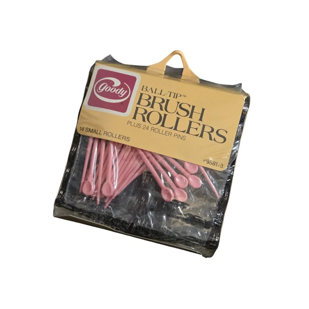 Vintage Goody Ball Tip Brush Rollers Set 14 Small‎ 12 Large Plus Roller Pins